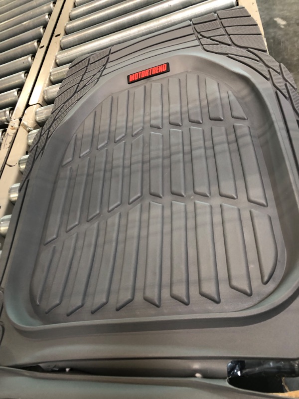 Photo 4 of Motor Trend 923-GR Gray FlexTough Contour Liners-Deep Dish Heavy Duty Rubber Floor Mats & Van-All Weather Protection Trim & Premium FlexTough All-Protection Cargo Liner Trunk Mat, Gray, 54" x 37"