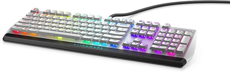 Photo 1 of New Alienware Low-Profile RGB Gaming Keyboard AW510K Light, Alienfx Per Key RGB Lighting, Media Controls and USB Passthrough, Cherry MX Low Profile Red Switches, Lunar light