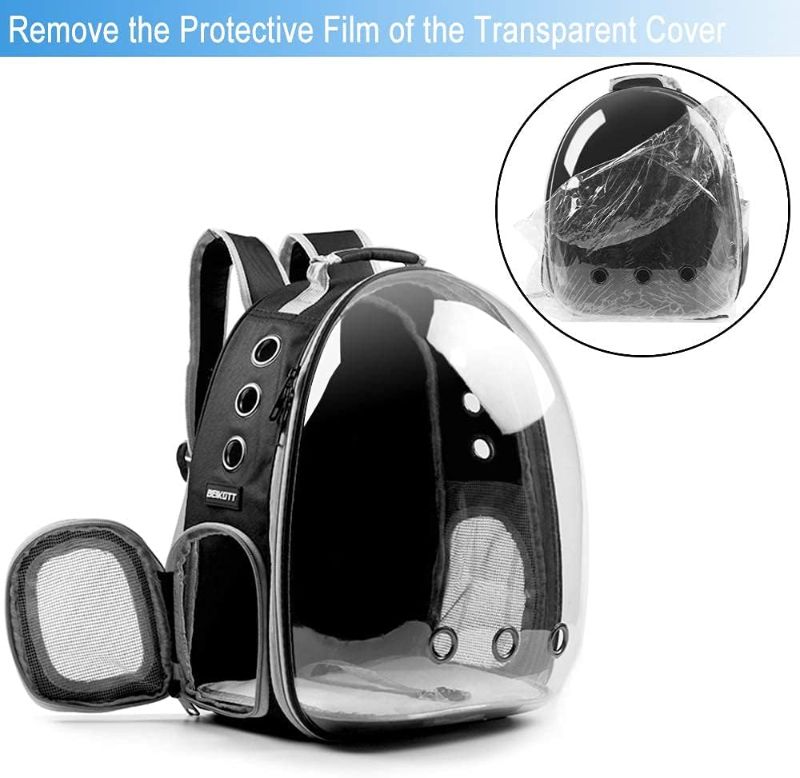 Photo 1 of Cat Backpack Carrier Bubble, Dog Backpack Carrier for Small Dogs, Kitty Backpack, Pet Carrier Backpack, Bubble Backpack Pet Carrier, Large Cat Backpack for Hiking Travel and Outdoor Use (Black-2)