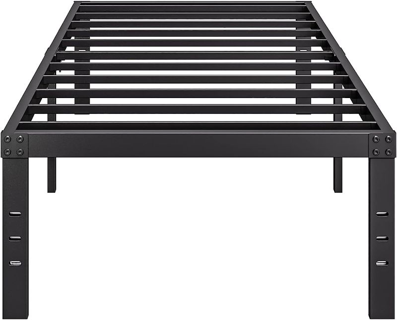 Photo 1 of Amazon Basics Foldable Metal Platform Bed Frame with Tool Free Setup, 14 Inches High, Full, Black
