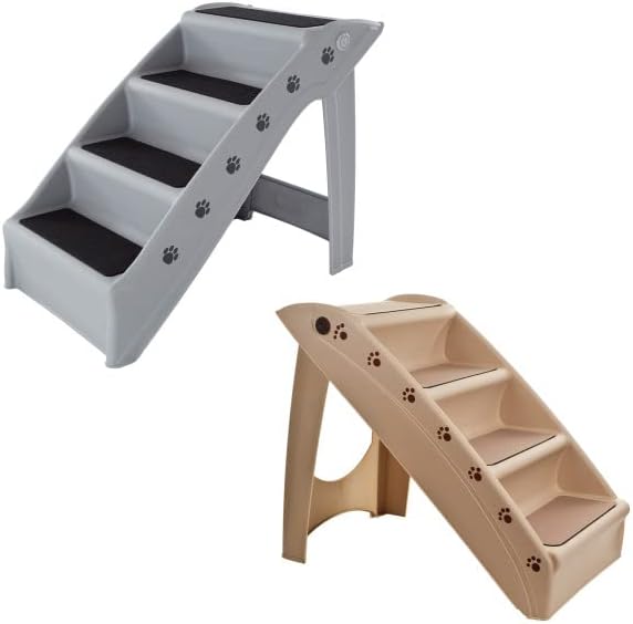 Photo 1 of PETMAKER Folding Plastic Pet Stairs, Tan color(gray)