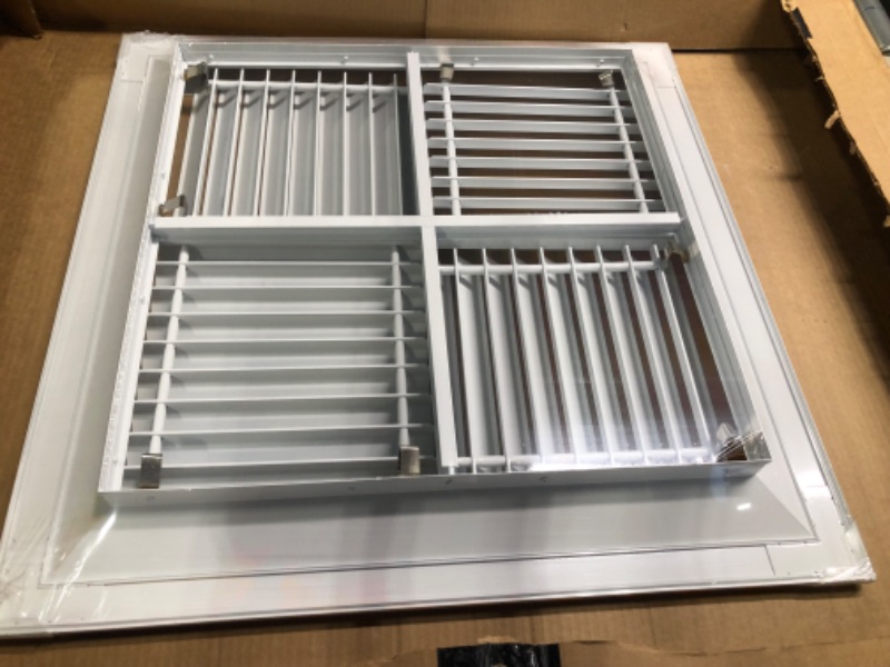 Photo 3 of 18"w X 18"h Extruded Aluminum Adjustable Core Mount Supply Ceiling HVAC Air Grille – Interchangeable: 1-Way 18 x 18 Adjustable Core