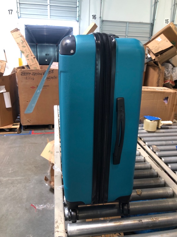 Photo 1 of Travelers Club Chicago Hardside Expandable Spinner Luggages, Teal, 24" Carry-On