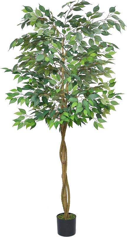 Photo 1 of Nearly Natural 7ft. Ficus Artificial Tree, Green