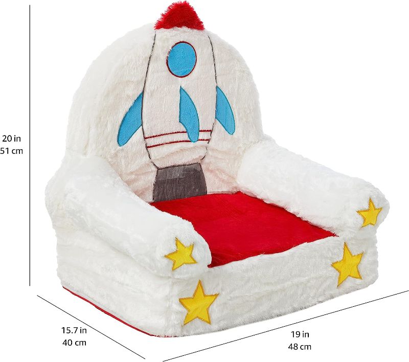Photo 1 of Amazon Basics Children's Plush Chair, Rocket, Multicolor