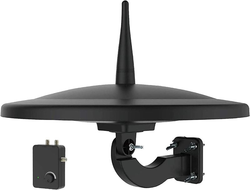 Photo 1 of 1byone Outdoor TV Antenna, VHF/UHF 720° Omnidirectional Reception Long Range Support 2TVs 4K 1080P for Roof/Attic/RV/Balcony Upgrade Exclusive Smartpass Amplified TV Antenna with 39ft Coax Cable