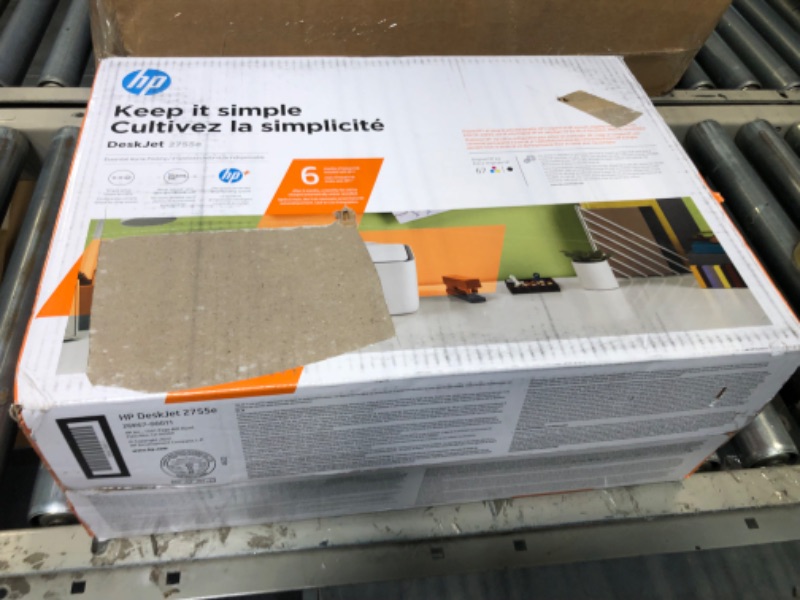 Photo 2 of HP DeskJet 2755e Wireless Color All-in-One Printer with bonus 6 months Instant Ink (26K67A), white