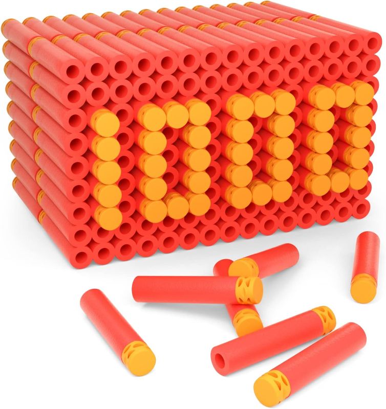 Photo 1 of EKIND 1000 Pcs Waffles Darts Refill Pack Foam Bullet Compatible for NERF N-Strike Series Blaster (Red)