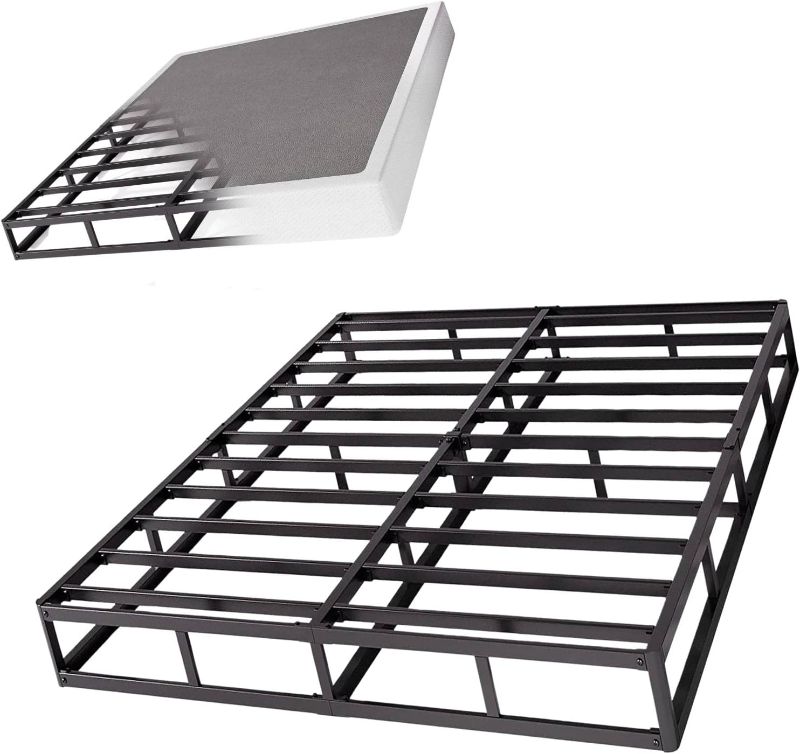 Photo 1 of Aardhen Full Box Spring 5 Inch High Profile Strong Metal Frame Mattress Foundation, Quiet Noise-Free,Easy Assembly, 3000lbs Max Weight Capacity