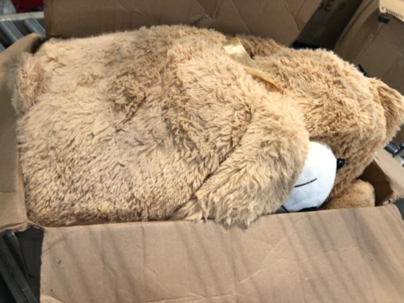 Photo 3 of Meooeck 59'' Big Valentines Bear Giant Stuffed Animals Cute Huge Stuffed Bear Large Fluffy Soft Plush Bear Toys for Valentine's Day Christmas Birthday Gifts Girlfriend Teens, Light Brown