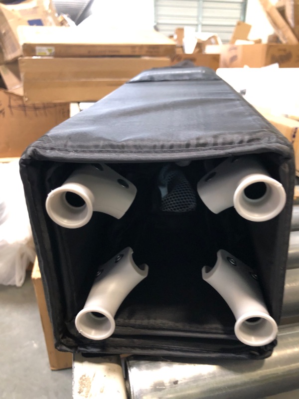 Photo 1 of Dream On Me Zoom Portable Playard in Black, Lightweight, Packable and Easy Setup Baby Playard, Breathable Mesh Sides and Soft Fabric - Comes with a Removable Padded Mat