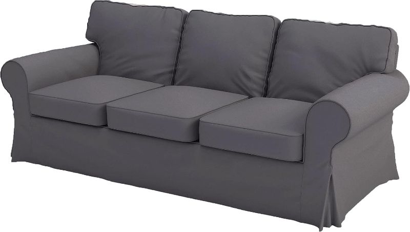 Photo 1 of The Heavy Cotton Ektorp 3 seat Sofa Cover Replacement is Made Compatible for IKEA Ektorp (Dark Gray Ektorp Sofa)