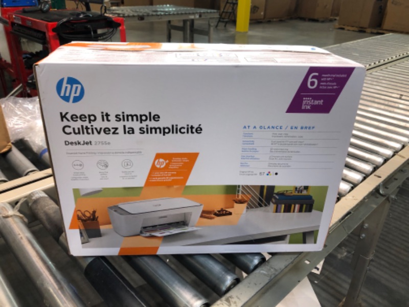 Photo 2 of HP DeskJet 27 52e Series Wireless Inkjet Color All-in-One Printer - Print Copy Scan - Mobile Printing - USB Connectivity - Up to 7.5 ISO PPM - Up to 4800 x 1200 DPI - White + iCarp HDMI Cable