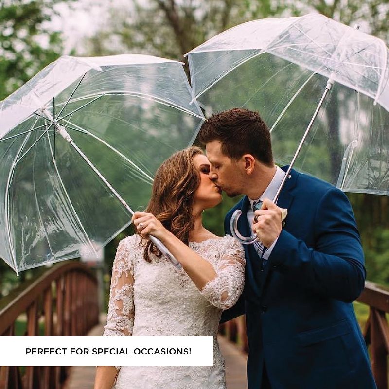 Photo 1 of 1 Clear Dome Umbrella Wedding Rain Transparent Bubble Parasol Manual Bird Cage