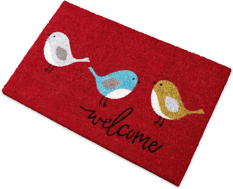 Photo 1 of 
Bonletti Coir Door Mat with Attractive Bird Design for Outdoor Entrance - Cute 18"X30" Three Birds Doormat