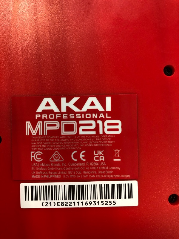 Photo 4 of Akai MPD218 Playable Pad Controller