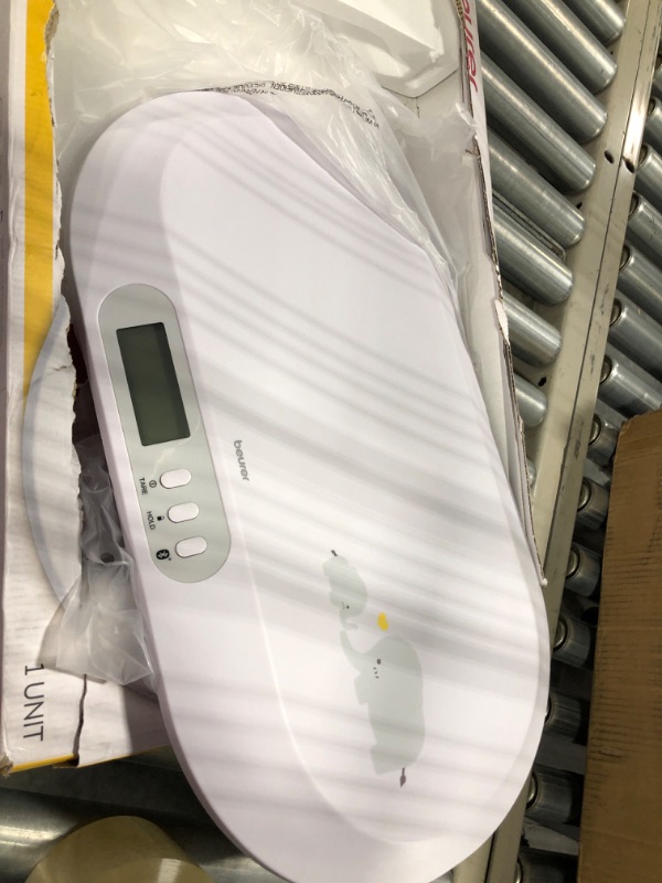 Photo 2 of Beurer BY90 Baby Scale, Pet Scale, Digital, with Measuring Tape, tracking weight with App | For: Infant, Newborn, Toddler /Puppy, Cat - Animals | LCD Display, weighs Lbs/Kg/Oz Highly accurate with Bluetooth/measuring Tape