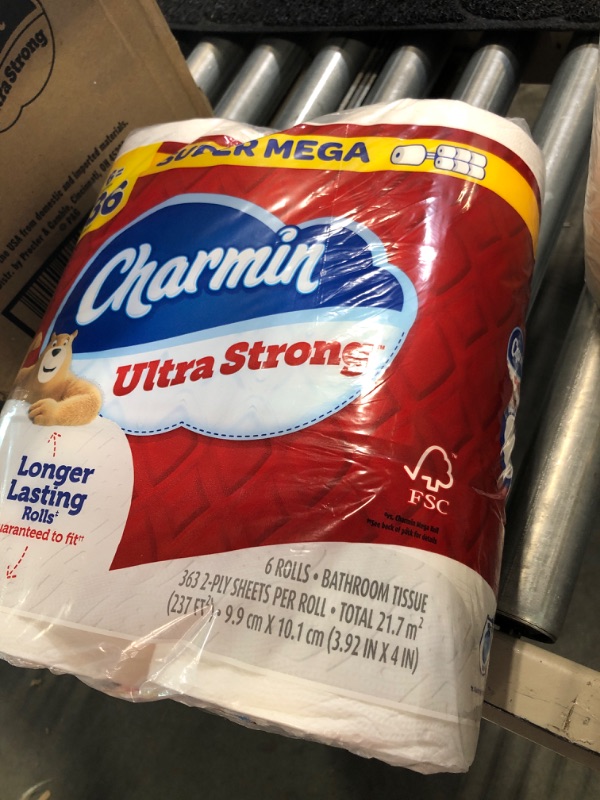 Photo 2 of Charmin Ultra Strong Toilet Paper 6 Super Mega Rolls, 363 Sheets Per Roll