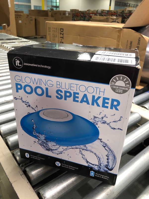 Photo 2 of it.innovative technology Floating Waterproof Bluetooth Speaker with LED Lights, Blue