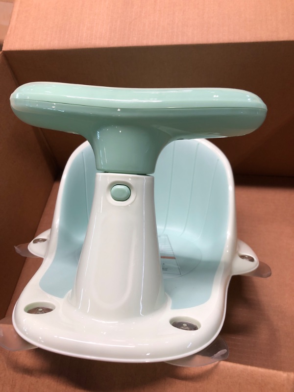 Photo 3 of Baby Bath Seat with Thermometer, Portable Toddler Child Bathtub Seat for 6-18 Months,Green