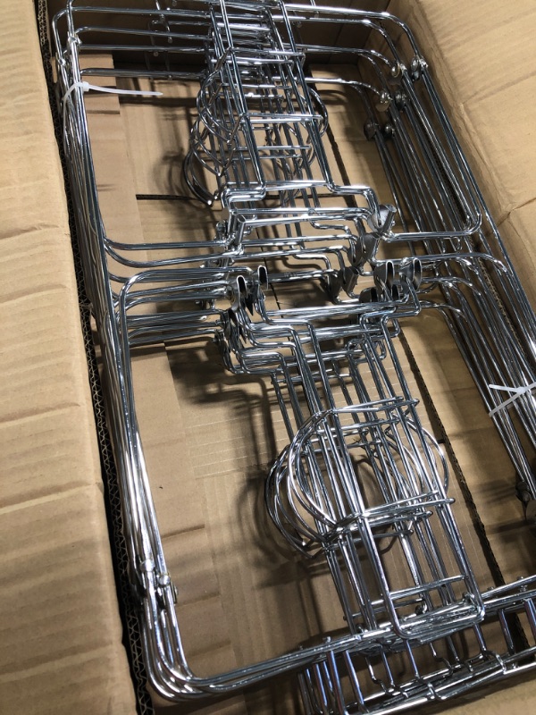 Photo 1 of 6 Pack Buffet Wire Rack Folding Chafing Stand Chrome Frame Serving Trays Food Warmer | Easy Foldable Collapsible for Storage & Reuse for Home Party, Wedding and Birthday Party Event Catering Supplies