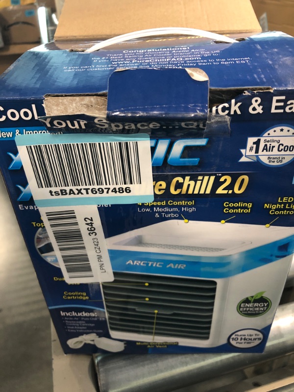 Photo 2 of Arctic Air Pure Chill 2.0 Evaporative Air Cooler by Ontel - Powerful, Quiet, Lightweight and Portable Space Cooler with Hydro-Chill Technology For Bedroom, Office, Living Room & More