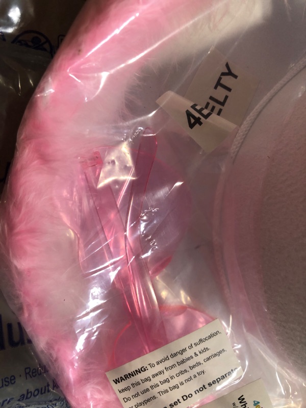 Photo 1 of 4E's Novelty Cowboy Hat with feathers With Heart Shaped Sunglasses for Women, Cowgirl Hat for Women Party Dress Up White & Pink