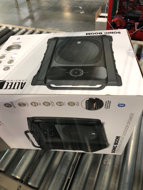 Photo 2 of Altec Lansing Sonic Boom - Waterproof Bluetooth Speaker with Phone Charger, IP67 Outdoor Speaker, 3 USB Charging Ports, 50 Foot Range & 20 Hours Battery Life