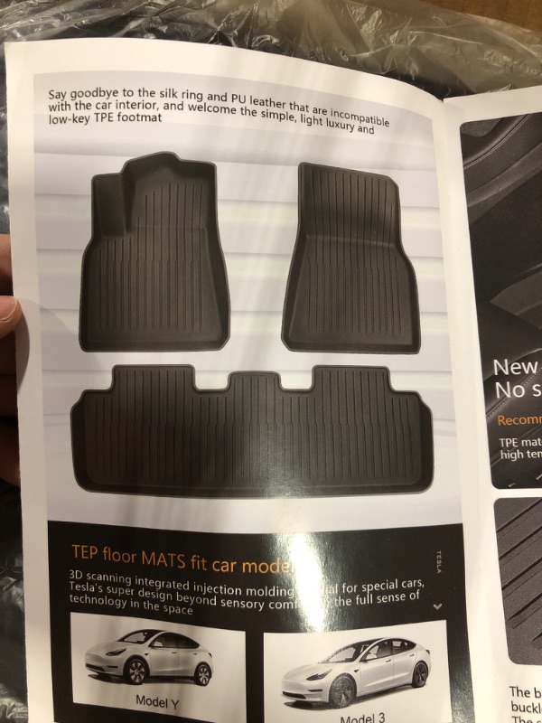 Photo 1 of Maysoo Tesla Model Y Floor Mats, Tesla Model Y 5-Seat 2020-2023 Accessories, All Weather Floor Mat Front Rear Cargo Liner Mat, Heavy Duty Floor Mats (Set of 6) Model Y floor mats (set of 6)
