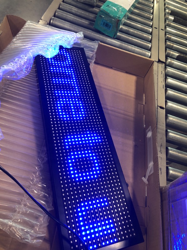 Photo 3 of Led Sign P10 26x 8 inch Led Scrolling Message Display RGB Full Color Digital Message Display Board with SMD Technology for Advertising and Business 26"x 8"