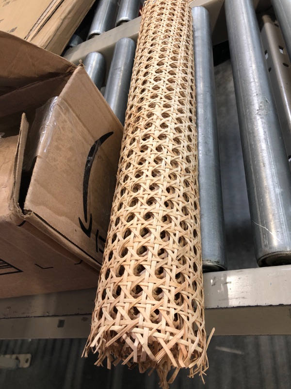 Photo 2 of 18" Width Cane Webbing 3.3Feet, Natural Rattan Webbing for Caning Projects, Woven Open Mesh Cane for Furniture, Chair, Cabinet, Ceiling 18"Wx40"L(3feet)