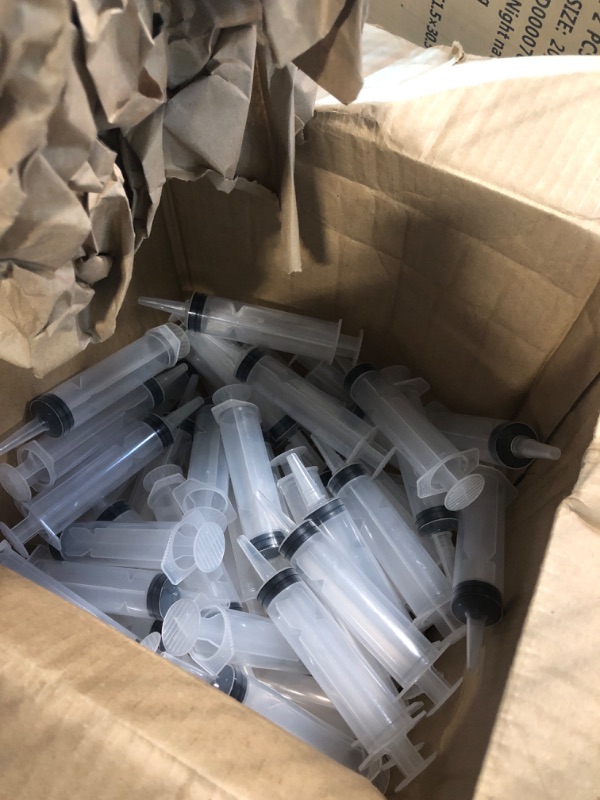 Photo 2 of 25 Pack 20ml Large Plastic Syringe, Catheter Tip Individually Sealed for Liquid, Sterile - Syringes Tools for Feeding Pets, Watering, Refilling, Measuring, Scientific Labs, Oil or Glue Applicatorc