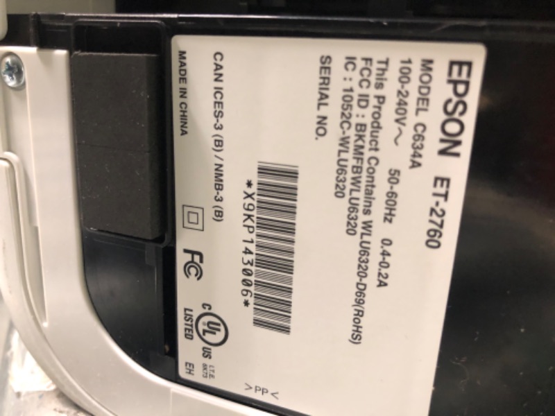 Photo 1 of Epson EcoTank ET-2760 Wireless Color All-in-One Cartridge-Free Supertank Printer with Scanner and Copier