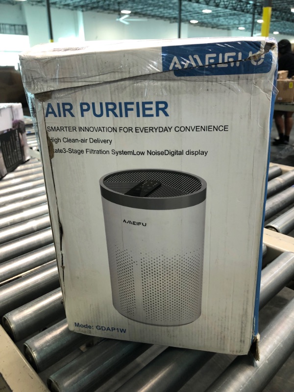 Photo 2 of Air Purifiers, AMEIFU Upgrade Large Size Air Purifiers for Home Large Room Bedroom up to 1350sq with Aromatherapy and Timing settings, H13 HEPA Air Purifier for Wildfire, Smoke,Pollen and Dander Grey