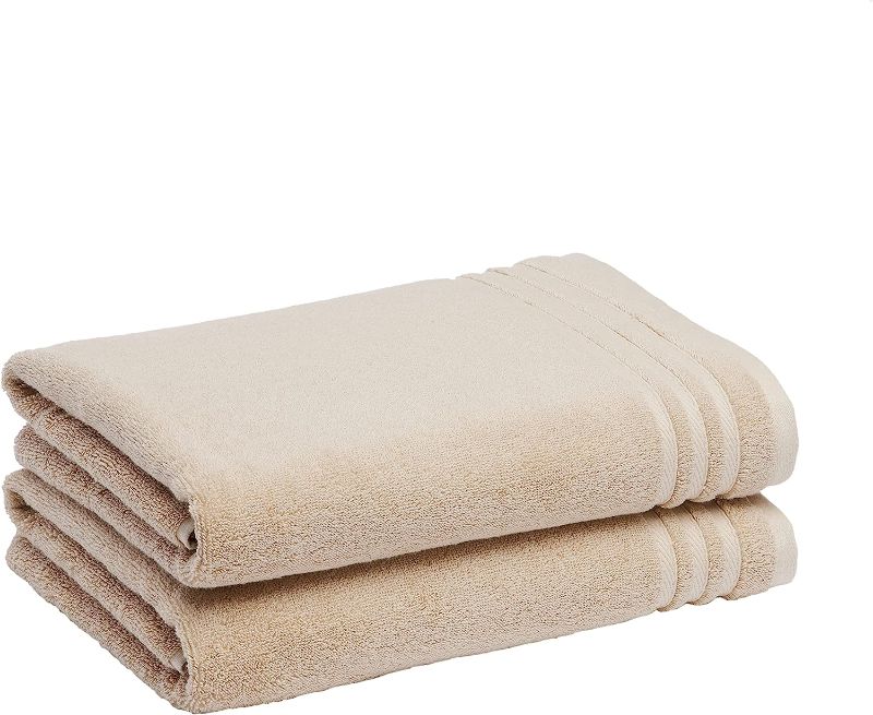 Photo 1 of Amazon Basics Bath Towel, Made with 30% Recycled Cotton Content, 2-Pack, Blush, 64 x 36 Inches