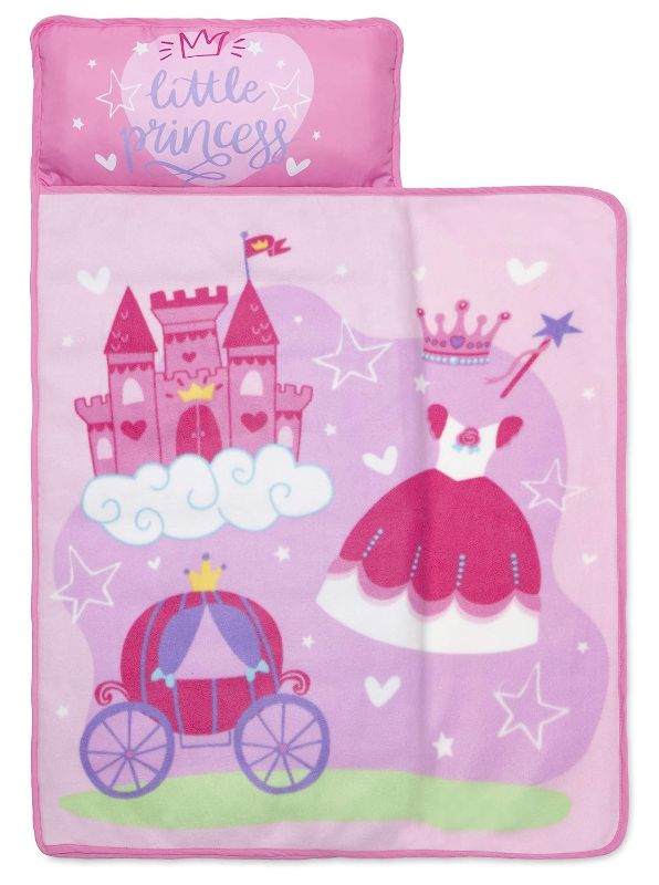 Photo 1 of Funhouse Little Princess Kids Nap Mat Set – Includes Pillow and Fleece Blanket – Great for Girls Napping during Daycare or Preschool - Fits Toddlers, Pink