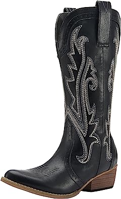 Photo 1 of HISEA Rollda Cowboy Boots Women Western Boots Cowgirl Boots Ladies Pointy Toe Fashion Boots Size 8.5