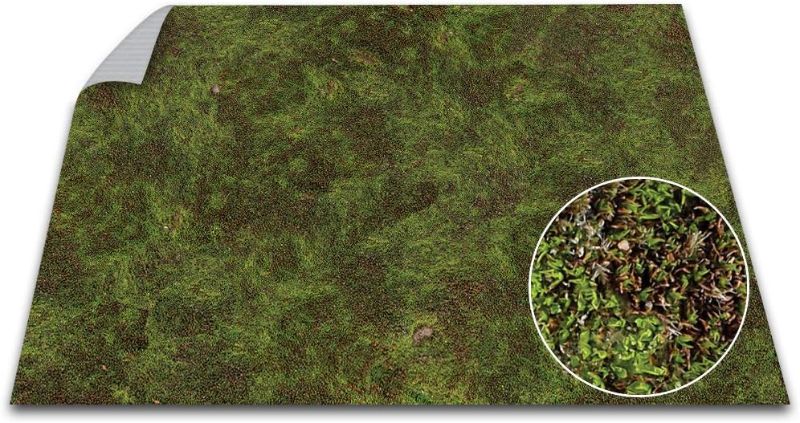 Photo 1 of Battle Game Mat - 48x48 - Dungeons Tabletop Dragons Dice Role Playing Map - Wargaming RPG Warfare 40k Flames War - Reusable Miniature Figure Board Games - Warhammer Gaming Vinyl Mat 48x48 Moss