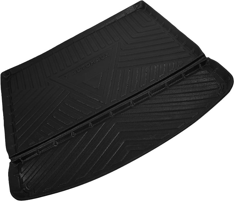 Photo 1 of X AUTOHAUX Trunk Mat for Ford Edge 2015-2022 with 5 Seats Rear Cargo Liner Custom Fit TPE Trunk Floor Mat Waterproof Trunk Tray Carpet 3D Edge Raised Rear Cargo Mat Black
