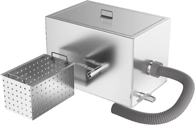 Photo 1 of BEAMNOVA 40lbs Commercial Grease Trap Stainless Steel Interceptor for Restaurant Home Kitchen Under Sink 13 Gal/Min