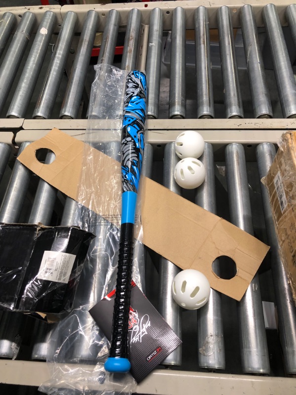 Photo 3 of Ortiz34 Graffiti Plastic Bat & Ball Homerun Set- David Ortiz Backyard Baseball Set for Youth, Kids, Teenagers, Adults Blue Bat & Ball Set