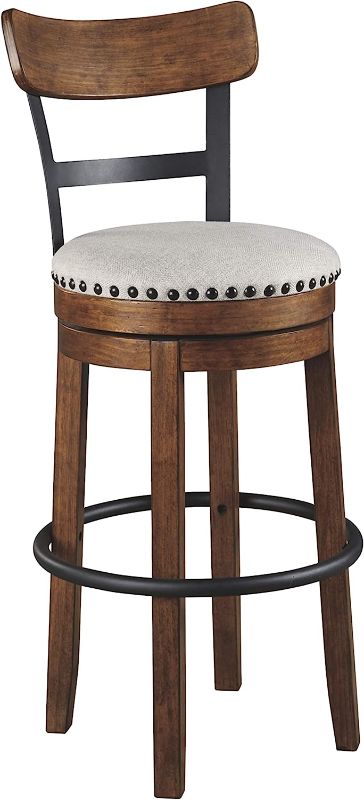 Photo 1 of Signature Design by Ashley Valebeck 30" Farmhouse Pub Height Barstool, Brown
