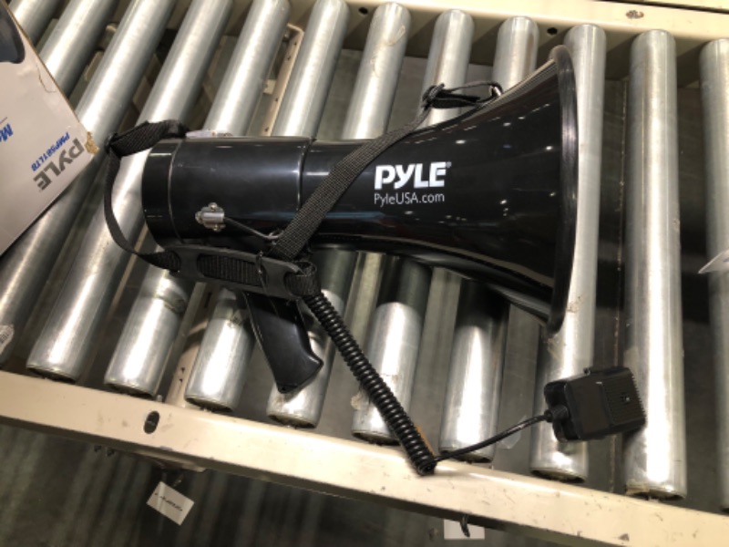 Photo 1 of Pyle Megaphone Speaker with Rechargeable Battery, LED Lights, Siren Alarm Mode