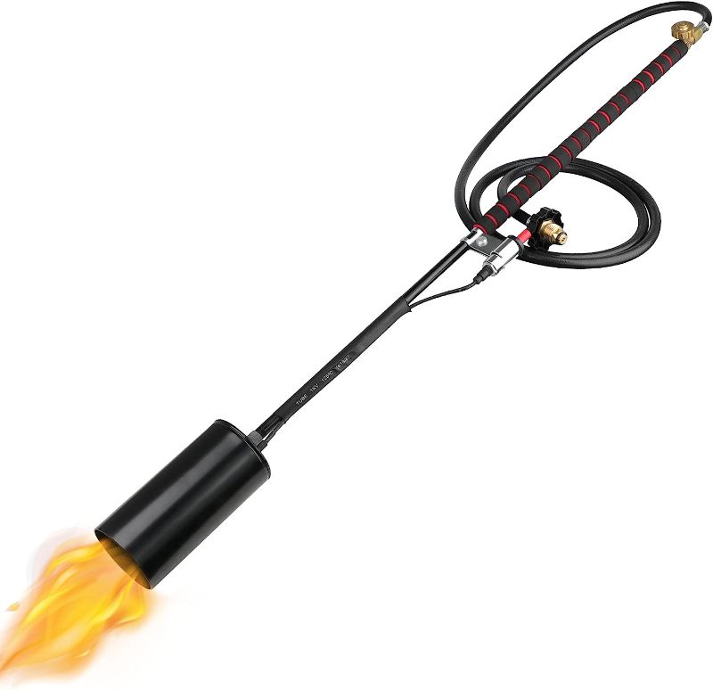 Photo 1 of 500,000 BTU Propane Weed Burner with 10 FT Hose Adjustable Flame Control Flint Ignitor(Upgrade ignition unit), Heavy Duty Weed Burner for Propane Tank,Snow Melting, Roofing, Roads etc