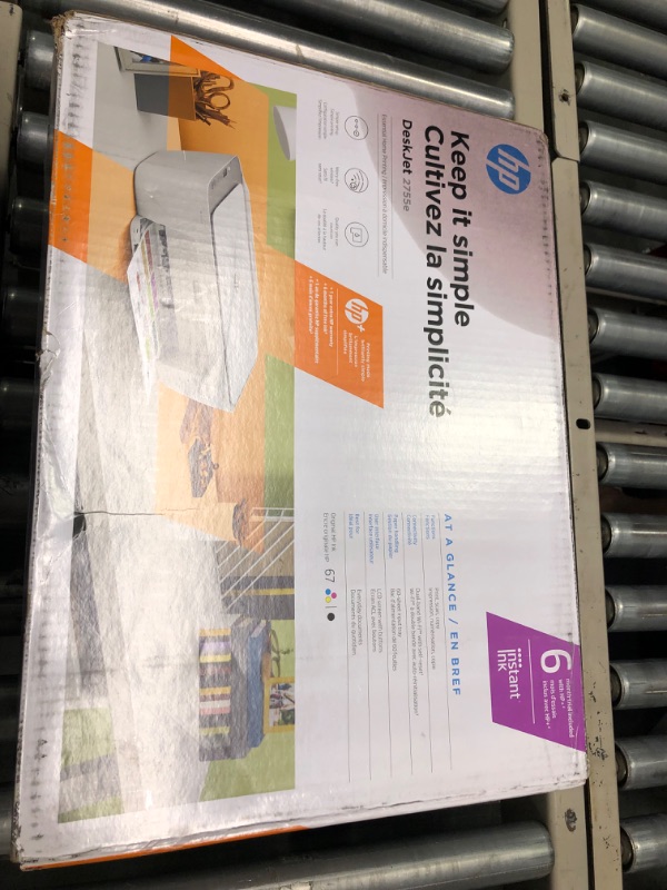 Photo 2 of HP DeskJet 2755e Wireless Color All-in-One Printer with bonus 6 months Instant Ink (26K67A), white