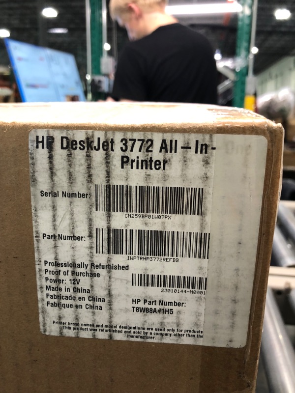 Photo 1 of HP DeskJet 3772 All-in-One Wireless Color Inkjet Printer, Scan and Copy, Instant Ink Ready, T8W88A (Renewed)