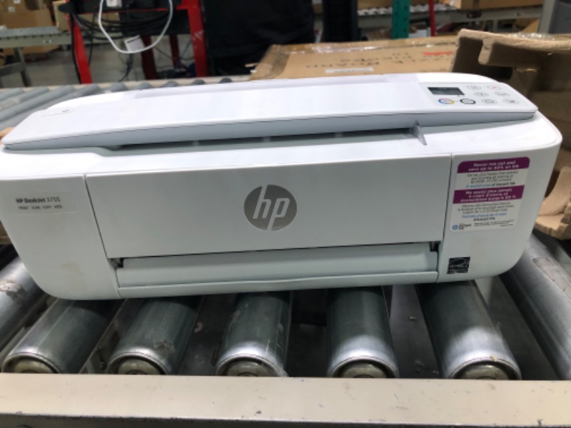 Photo 1 of HP DeskJet 3755 Compact All-in-One Wireless Printer - Stone Accent (J9V91A) and Ink-Cartridges - 4 Colors Stone Printer + Standard Ink