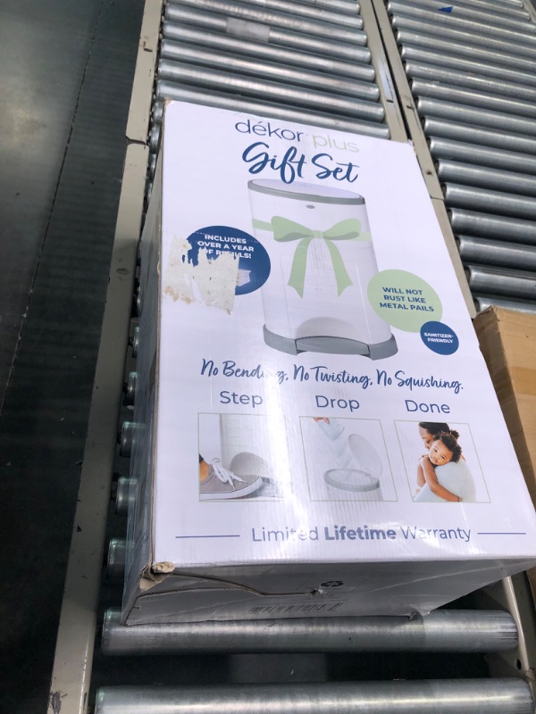 Photo 1 of Dékor Plus Diaper Pail Gift Set – White | Comes with Over a Year's Supply Worth of Dékor Refills! Plus Gift Set