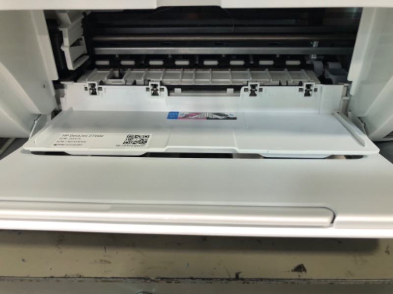 Photo 1 of HP DeskJet 2755e Wireless Color All-in-One Printer with bonus 6 months Instant Ink (26K67A), white