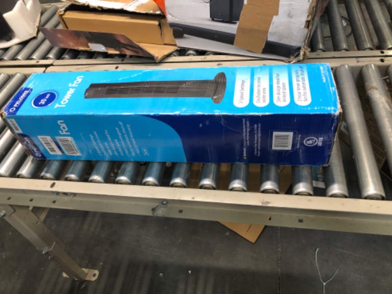 Photo 1 of PELONIS 30 Inch Oscillating Tower Fan with 3 Speed Settings and Auto-off Timer, Standing Fan PFT28A2BBB, Black Black 30-inch